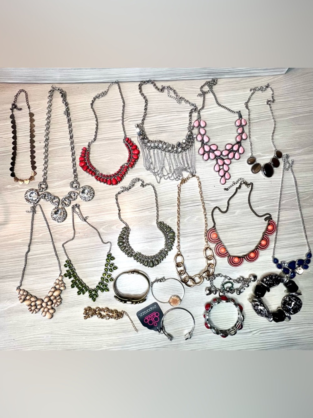Paparazzi Jewelry Lot of 19, Necklace Bracelet Set Statement Fashion Accessories